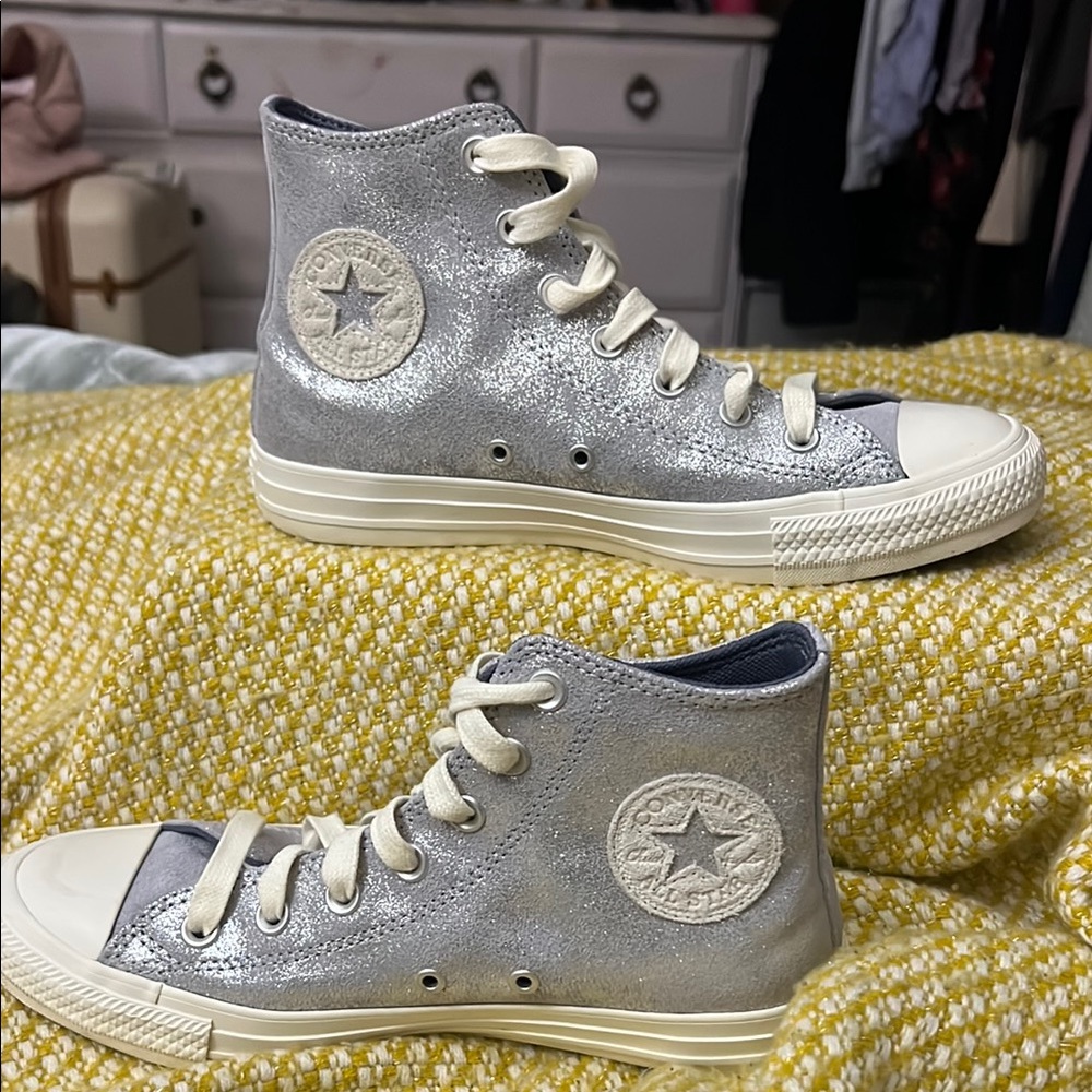 Converse Metallic Silver High-Tops